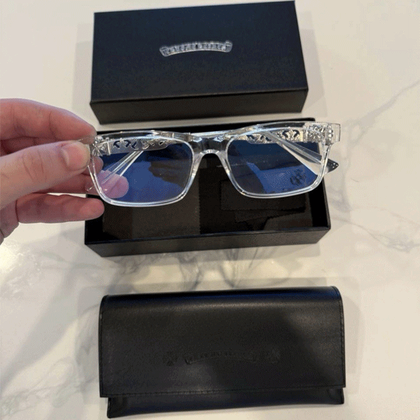 Chrome Hearts Clear Eyeglasses with Silver Detailing