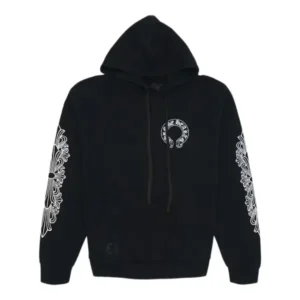 Chrome Hearts Horse Shoe Floral Hoodie Black