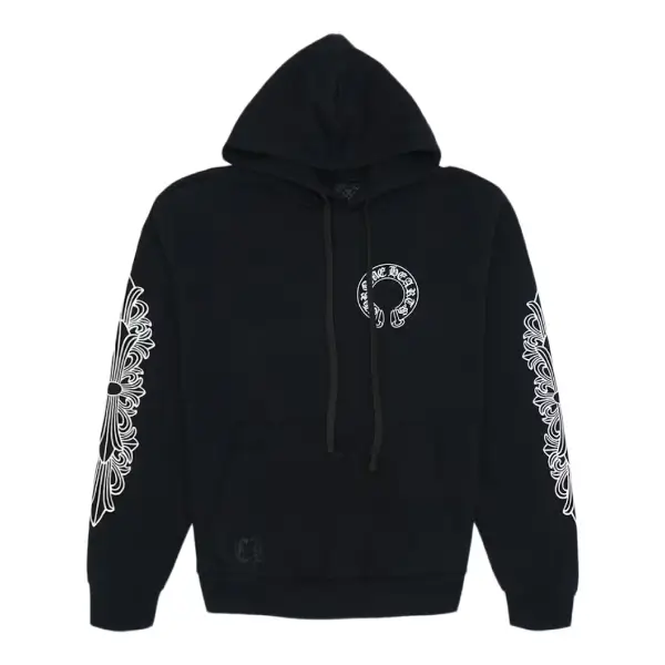 Chrome Hearts Horse Shoe Floral Hoodie Black Chrome Hearts Horse Shoe Floral Hoodie Black