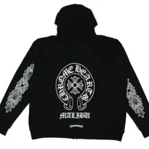 Chrome Hearts Malibu Exclusive Horse Shoe Zip Up Hoodie Black