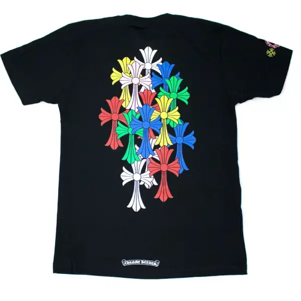 Chrome-Hearts-Multi-Color-Cross-Cemetery-T-shirt-Black-Back Chrome Hearts Multi Color Cross Cemetery T-shirt Black
