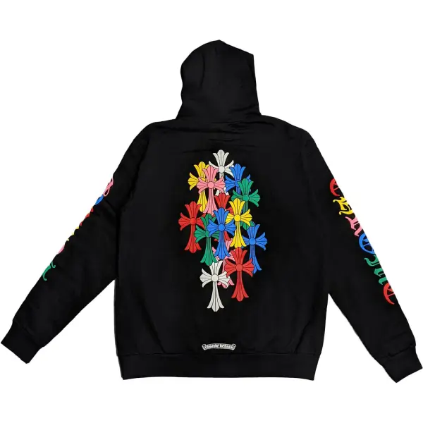 Chrome-Hearts-Multi-Color-Cross-Cemetery-Zip-Up-Hoodie-Black Chrome Hearts Multi Color Cross Cemetery Zip Up Hoodie Black