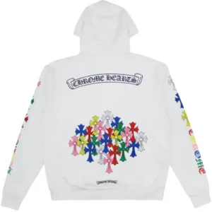 Chrome Hearts Multi Color Cross Hoodie White