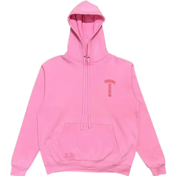 Chrome-Hearts-Red-Logo-Hoodie-Pink Chrome Hearts Red Logo Hoodie Pink