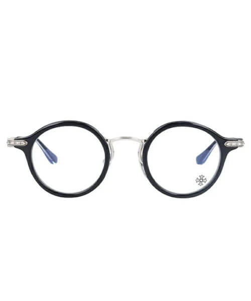 Chrome-Hearts-Round-Black-Frame-Bra-Gile-Glasses Chrome Hearts Round Black Frame Bra-Gile Glasses