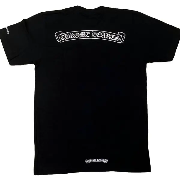 Chrome-Hearts-Scroll-Logo-T-shirt-Black Chrome Hearts Scroll Logo T-shirt Black