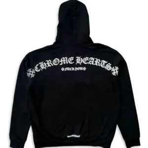 Chrome Hearts T Logo FU Shoulder Zip Up Hoodie BlackChrome Hearts T Logo FU Shoulder Zip Up Hoodie Black