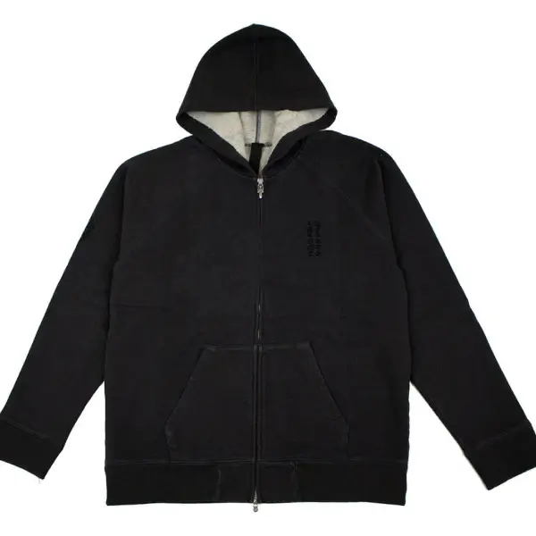 Chrome-Hearts-U-GRP-Y-NOT-2-TND-Zip-Up-Hoodie-Black-Front Chrome Hearts U GRP Y NOT 2-TND Zip Up Hoodie Black