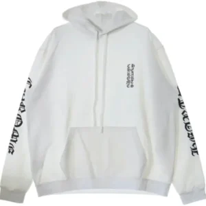 Chrome Hearts Vertical Logo Hoodie White