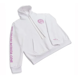 Chrome Hearts White Hoodie with Purple Gothic Print – Limited Edition Streetwear