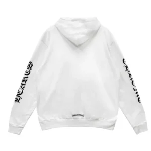 Chrome Hearts Vertical Logo White Pullover Hoodie