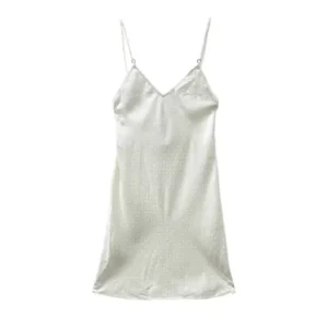 Chrome Hearts White Monogram Cross Silk Camisole Long Skirt